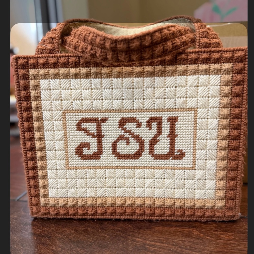 1970s Cross stitched Bag